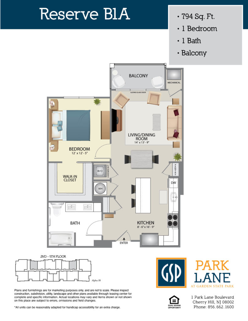 Floorplan for Reserve B1A